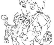 Coloriage Diego et b&eacute;b&eacute; Jaguar