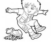 Coloriage Diego et la grenouille