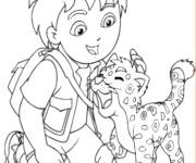 Coloriage Diego et le tigre
