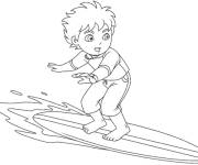 Coloriage Diego s'amuse dans la mer