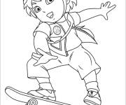 Coloriage et dessins gratuit Diego sur Skateboard à imprimer