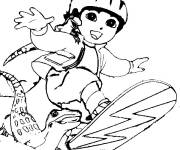 Coloriage et dessins gratuit Go Diego patinage à imprimer