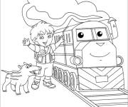 Coloriage Go Diego train