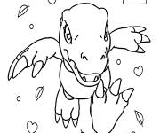 Coloriage Agumon au combat