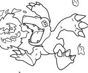 Coloriage Agumon crache du feu