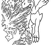 Coloriage Agumon Digimon combat