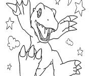 Coloriage Agumon heureux de Digimon
