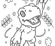 Coloriage Agumon volant