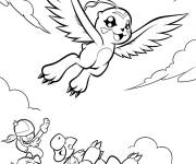 Coloriage Biyomon glisse