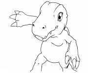 Coloriage Digimon Agumon en vecteur