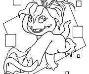 Coloriage Digimon Palmon en attaquant