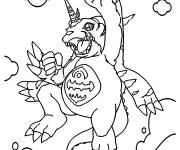 Coloriage Gabumon de cartoon Digimon Adventure