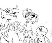 Coloriage Gabumon et Matt