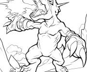 Coloriage Gabumon qui g&egrave;le