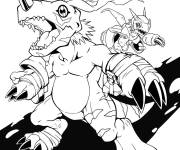 Coloriage Gabumon reste ferme