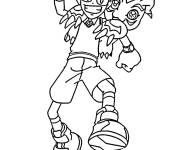 Coloriage Gomamon avec son ami Joe Kido