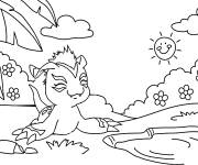 Coloriage Gomamon en plein air