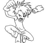 Coloriage et dessins gratuit H&eacute;ros courageux de Digimon à imprimer