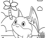 Coloriage Illustration Patamon de Digimon