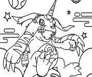 Coloriage Image de Gabumon de cartoon Digimon Adventure