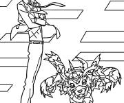 Coloriage Ishida Yamato et Gabumon