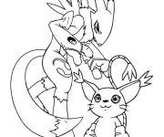 Coloriage et dessins gratuit L'aimable Tailmon de Digimon Adventure à imprimer
