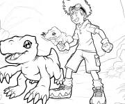 Coloriage L'&eacute;quipe de Gabumon et Matt