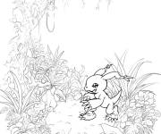 Coloriage La vie de Palmon Oasis de Digimon