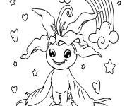 Coloriage Palmon en noir et blanc