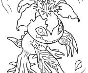 Coloriage Palmon utilise son attaque florale