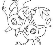 Coloriage Patamon et Tailmon de Digimon