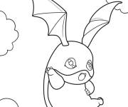 Coloriage et dessins gratuit Patamon vole avec ses grandes oreilles à imprimer