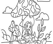 Coloriage Tachikawa Mimi et Palmon de Digimon