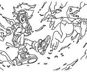 Coloriage Taichi et Agumon de dessin anim&eacute;
