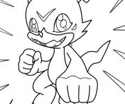 Coloriage Veemon en position de combat