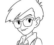 Coloriage et dessins gratuit Visage de gar&ccedil;on h&eacute;ros de Digimon à imprimer