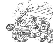 Coloriage et dessins gratuit Camion Dinotrux avec visage à imprimer
