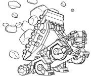 Coloriage Dinotrux d&eacute;charge les roches