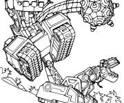 Coloriage et dessins gratuit Le combat de Ty Rux contre D Structs de Dinotrux à imprimer