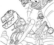 Coloriage Les Dinotrux s'amusent