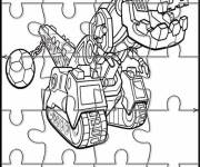 Coloriage Mosa&iuml;que de Dinotrux