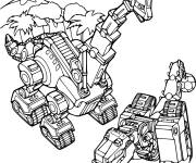Coloriage et dessins gratuit Skya et Ty de Dinotrux à imprimer