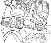 Coloriage T-trax en cassant les roches