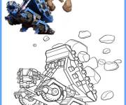 Coloriage Ton-Ton Dinotrux en bleu