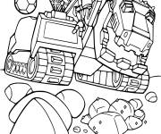 Coloriage et dessins gratuit Ty Rux avec Rocks de la s&eacute;rie Dinotrux à imprimer