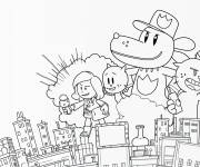 Coloriage Affiche du film d'animation Dog Man pour enfants