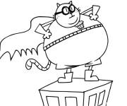 Coloriage et dessins gratuit Chat superh&eacute;ros de Dog Man à imprimer