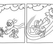 Coloriage et dessins gratuit Dog et Man et petit Petty en aventures dr&ocirc;les à imprimer
