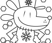 Coloriage Dog Man &agrave; motif en nid d'abeille