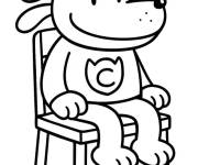 Coloriage Dog Man assis sur la chaise